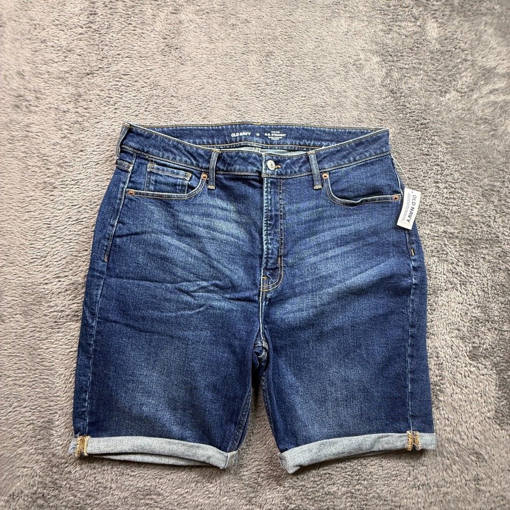 Old Navy High Rise OG Straight Jean Shorts NWT Womens 16 Cuffed Secret Pockets